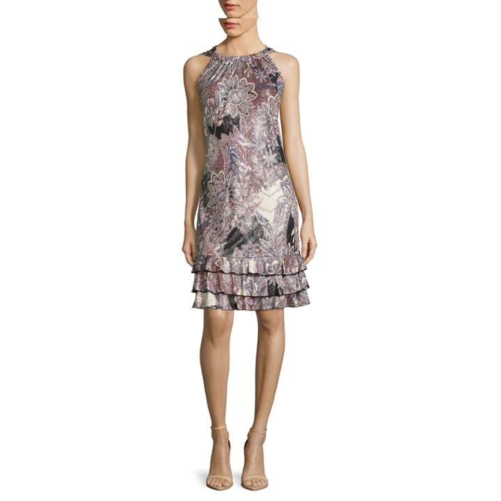 Msk Sleeveless Ruffle-hem Shift Dress - Petite