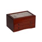 Mele & Co. Walnut Glass Top Jewelry Box