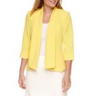 Black Label By Evan-picone 3/4 Sleeve Open-front Jacket