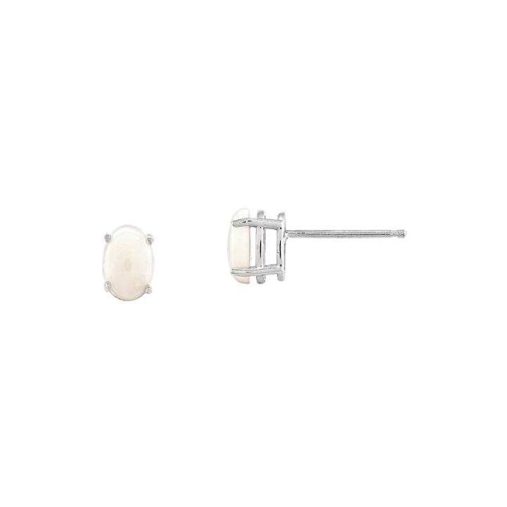 Lab-created Opal 14k White Gold Stud Earrings