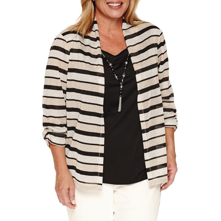 Alfred Dunner 3/4 Sleeve Layered Top Plus