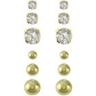 14k Gold & Cubic Zirconia Ball 6-pr. Earring Set