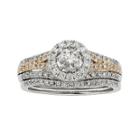1 Ct. T.w. Certified Diamond 14k Two-tone Gold Bridal Ring Set
