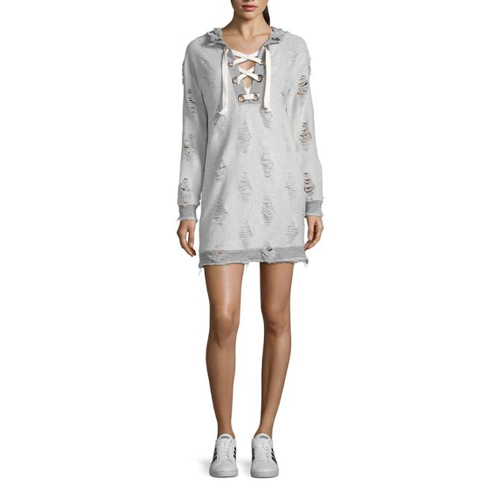 Lace Up Reverse Loop Dress - Juniors
