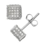 1/2 Ct. T.w. White Diamond 15mm Stud Earrings