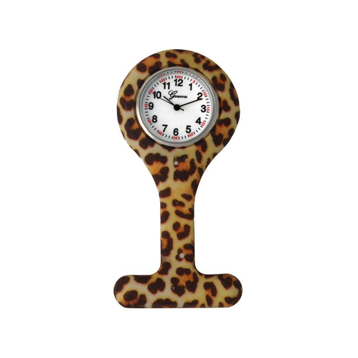 Olivia Pratt Cheetah Print Pin On Nurse Watch Womens Pocket Watch-8146