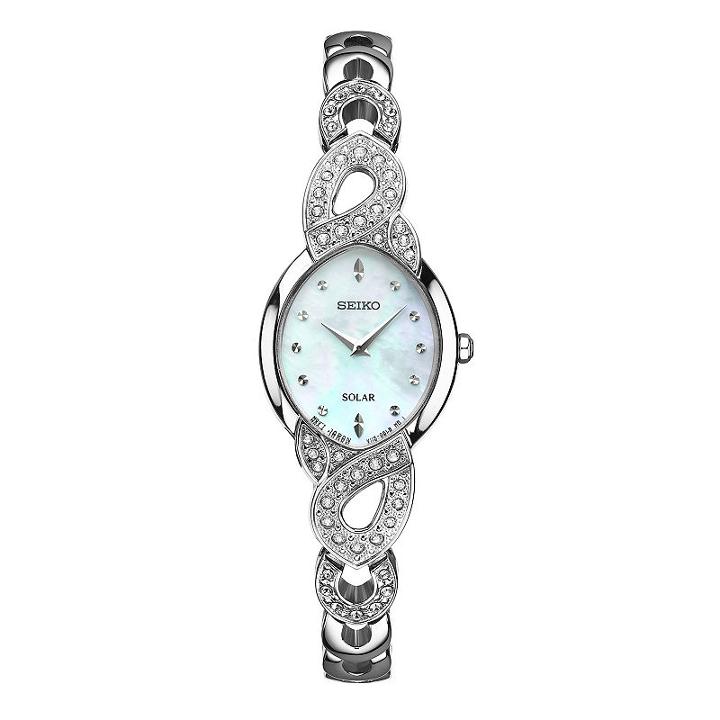 Seiko Crystal Womens Silver Tone 2-pack Watch Boxed Set-sup367