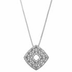 Womens 1/5 Ct. T.w. Genuine White Diamond Square Pendant Necklace