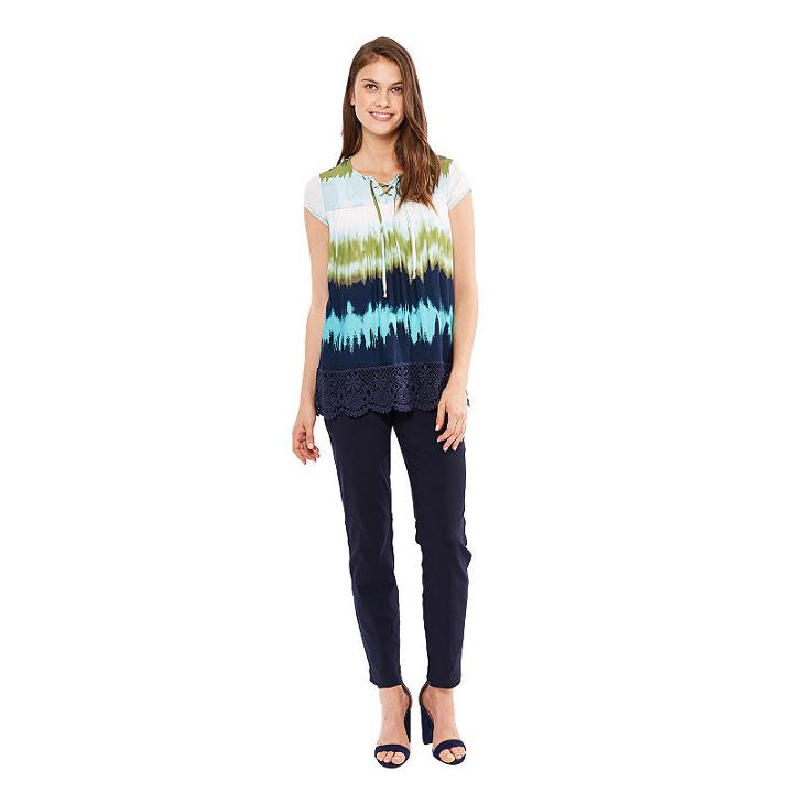 Skyes The Limit St. Lucia Lace Up Tie Dye Top- Plus