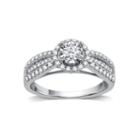 I Said Yes Womens 3/4 Ct. T.w. Genuine Round White Diamond Platinaire Engagement Ring