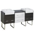 73.5-in. W Floor Mount White-dawn Grey Vanity Setfor 3h8-in. Drilling Black Galaxy Top
