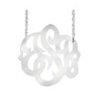 Personalized Sterling Silver 25mm Script Monogram Necklace