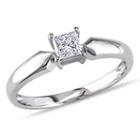 Womens 1/3 Ct. T.w. Genuine Princess White Diamond 10k Gold Solitaire Ring