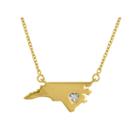 Diamond Accent 14k Yellow Gold Over Silver North Carolina Pendant Necklace