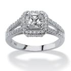 Diamonart Womens 1 5/8 Ct. T.w. Princess White Cubic Zirconia Engagement Ring