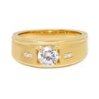 Mens 14k Gold Over Silver Cubic Zirconia Ring
