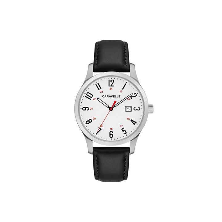 Caravelle Mens Black Strap Watch-43b152