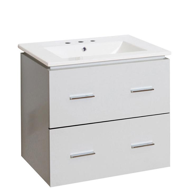 23.75-in. W Wall Mount White Vanity Set For 3h4-in. Drilling