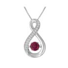 Love In Motion&trade; Lab-created Ruby And White Sapphire Pendant Necklace