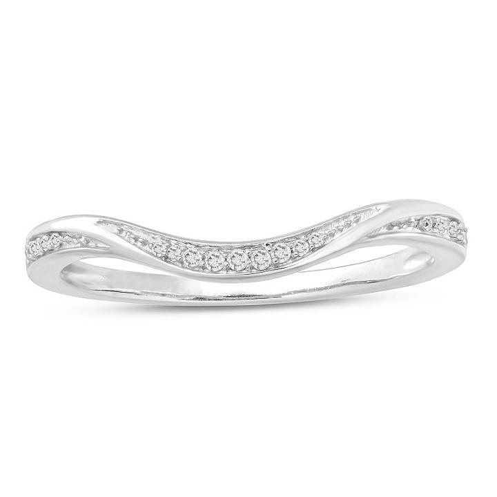 Womens Diamond Accent White Diamond Sterling Silver Anniversary Band