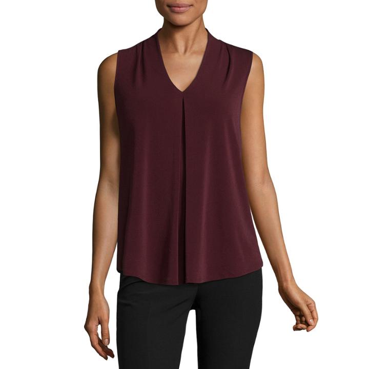 Sleeveless Pleat Front Top