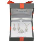 Diamonart Womens 3-pc. White Cubic Zirconia Sterling Silver Jewelry Set