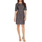 Madison Leigh Elbow Sleeve Lace Shift Dress