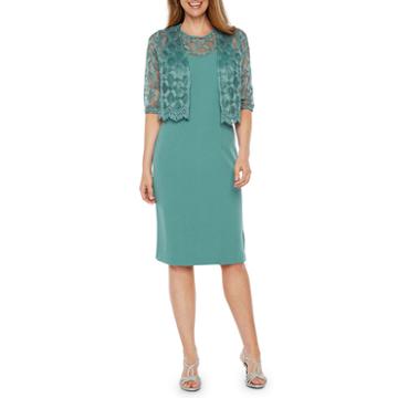 Maya Brooke Elbow Sleeve Lace Jacket Dress