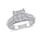 1 1/2 Ct. T.w. Princess White Diamond 10k Gold Engagement Ring