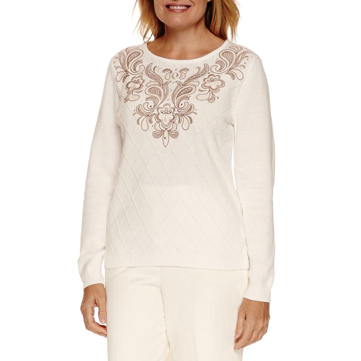 Alfred Dunner Twilight Point Long Sleeve Crew Neck Pullover Sweater