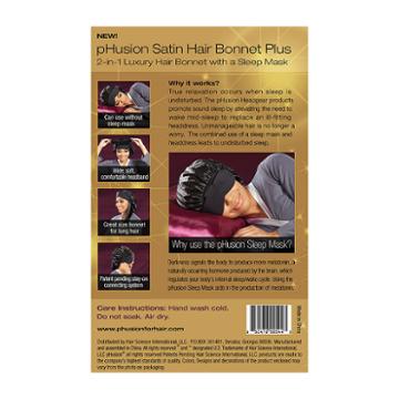 Phusion Luxury Hair Bonnet Plus Black Gm Hair Wrap
