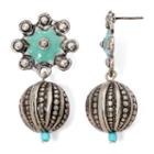Aris By Treska Etched Silver-tone Ball Drop Earrings