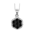 1 Ct. T.w. White And Color-enhanced Black Diamond Sterling Silver Pendant