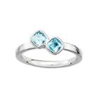 Personally Stackable Sterling Silver Genuine Blue Topaz Ring