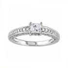 Diamond & Color-enhanced Pink Sapphire Ring