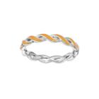 Personally Stackable Orange Enamel Twist Sterling Silver Ring