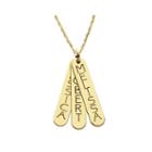 Personalized 14k Gold Over Sterling Silver Vertical Bar Name Pendant Necklace