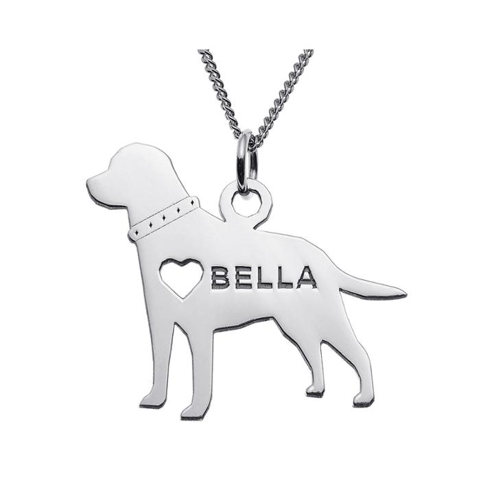 Personalized Labrador Sterling Silver Pendant Necklace