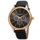 Akribos Xxiv Mens Black Strap Watch-a-870ygb