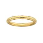 Personally Stackable 18k Yellow Gold Over Sterling Silver 3.5mm Ribbed Ring