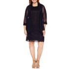 Tiana B3/4 Sleeve Lace Jacket Sleeveless Dress-plus