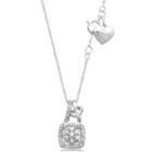 Hallmark Diamonds Womens 1/7 Ct. T.w. Genuine White Diamond Heart Pendant Necklace