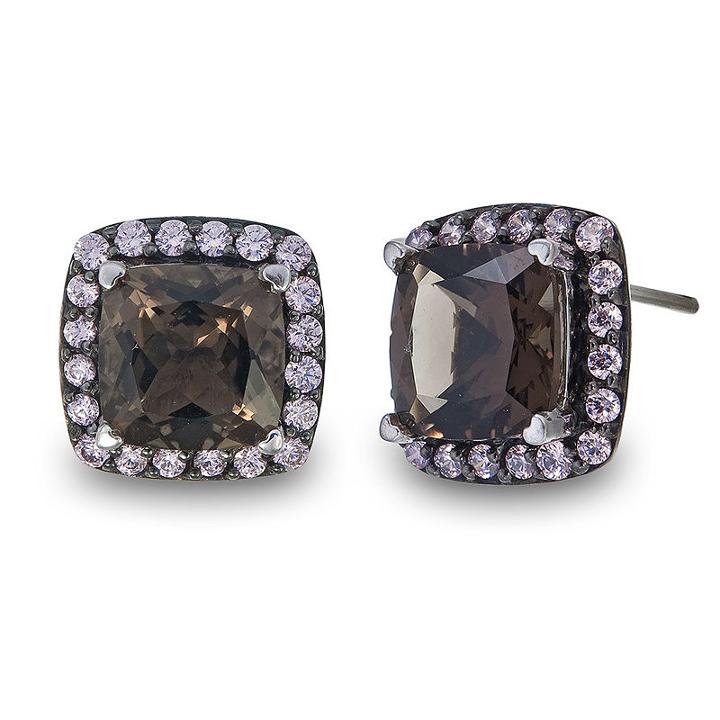 Brown Quartz 10mm Stud Earrings