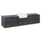 92.75-in. W 18-in. D Modern Wall Mount Plywood-melamine Vanity Base Set Only In Dawn Grey