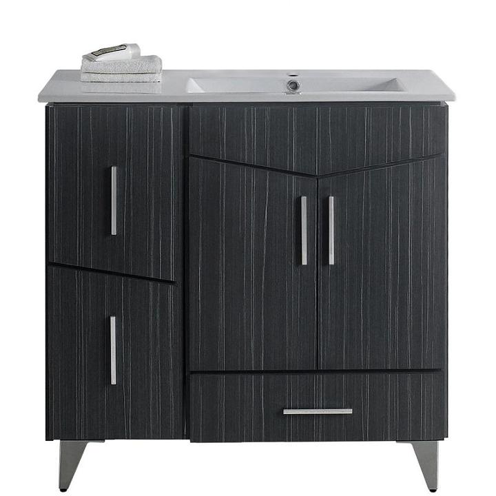 35.5-in. W Floor Mount Dawn Grey Vanity Set For 1hole Drilling