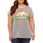City Streets Short Sleeve Pure Magic Graphic T-shirt- Juniors Plus