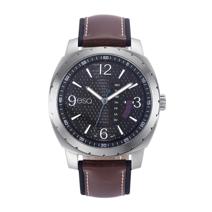 Esquire Esq Mens Brown Strap Watch-37esq011001a