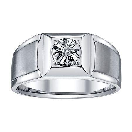 Mens Diamond Accent Stainless Steel Ring