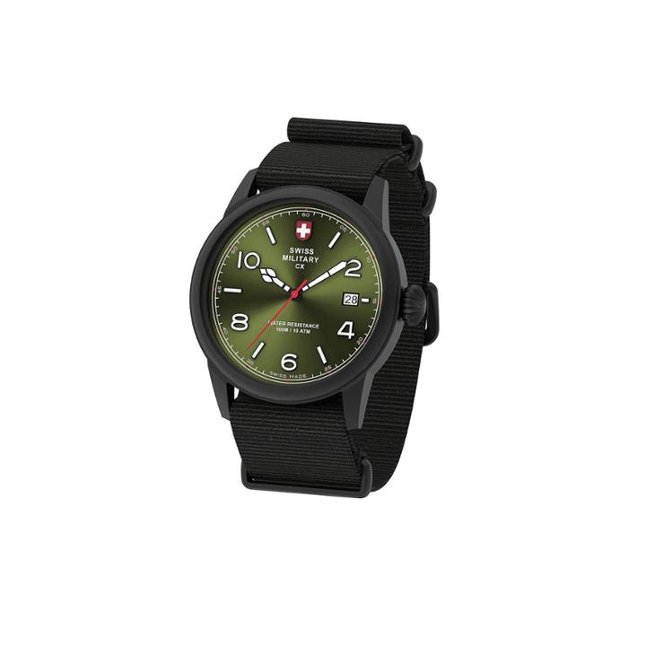Swiss Military By Charmex Vintage Mens Black Strap Watch-78335 8 H