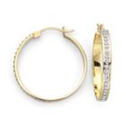 Diamond Fascination&trade; 18k Gold-plated Round Hoops 29mm